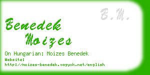 benedek moizes business card